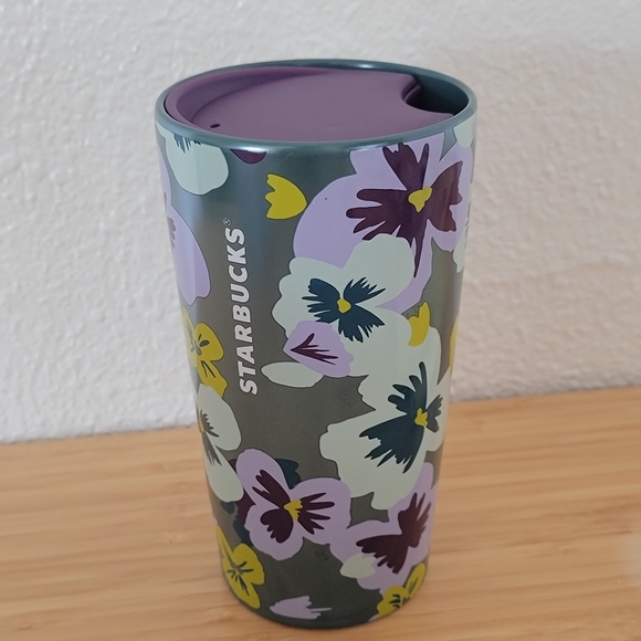 Starbucks pansies 12 oz ceramic travel mug 2020